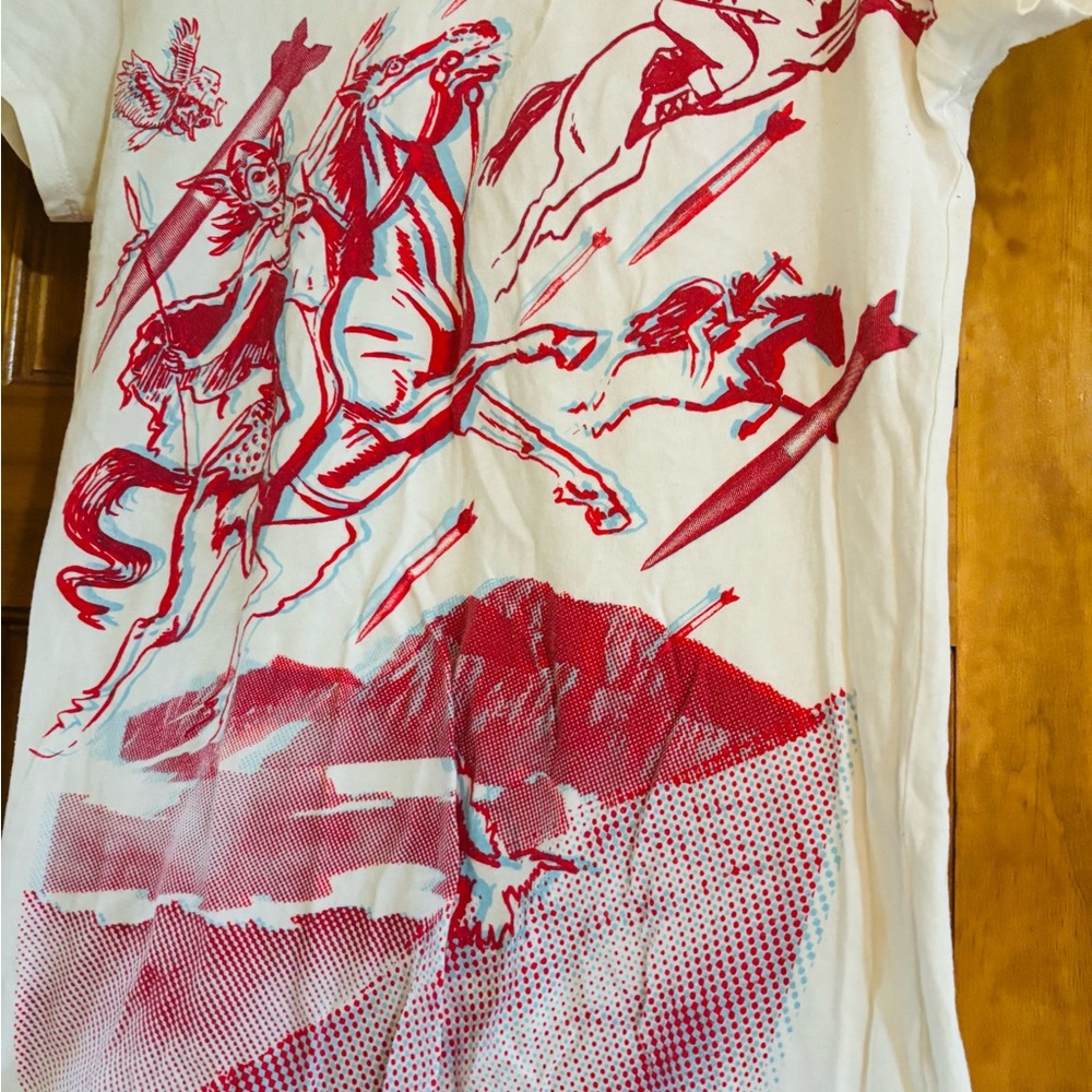 Graphic Red and White Women’s Shirt, Vintage Y2K - Picture 5 of 8